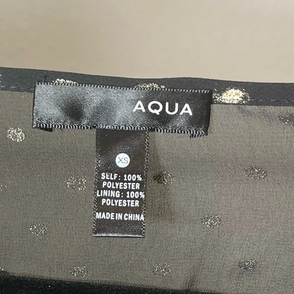 Aqua Black Gold Dotted Belted Dress - Picture 2 of 8